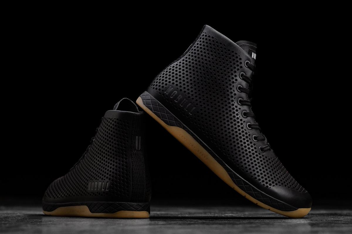 Nobull High-Top Leather Men's Trainers Black | Australia (JN8014)